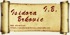 Isidora Brković vizit kartica